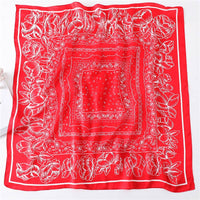 Red Paisley Print Silk Scarf