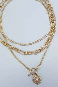 Multilayer Heart Chain Necklace