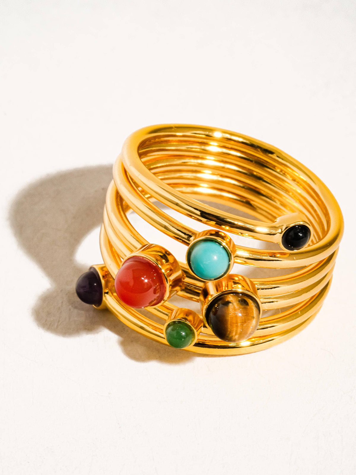 Teigan Multi Color Stone Layered Ring