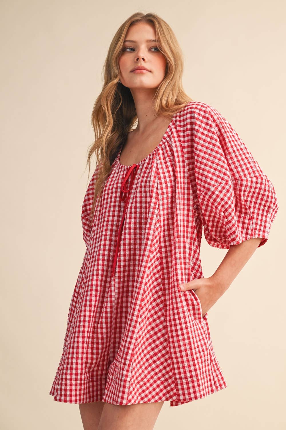Hattie Gingham Romper