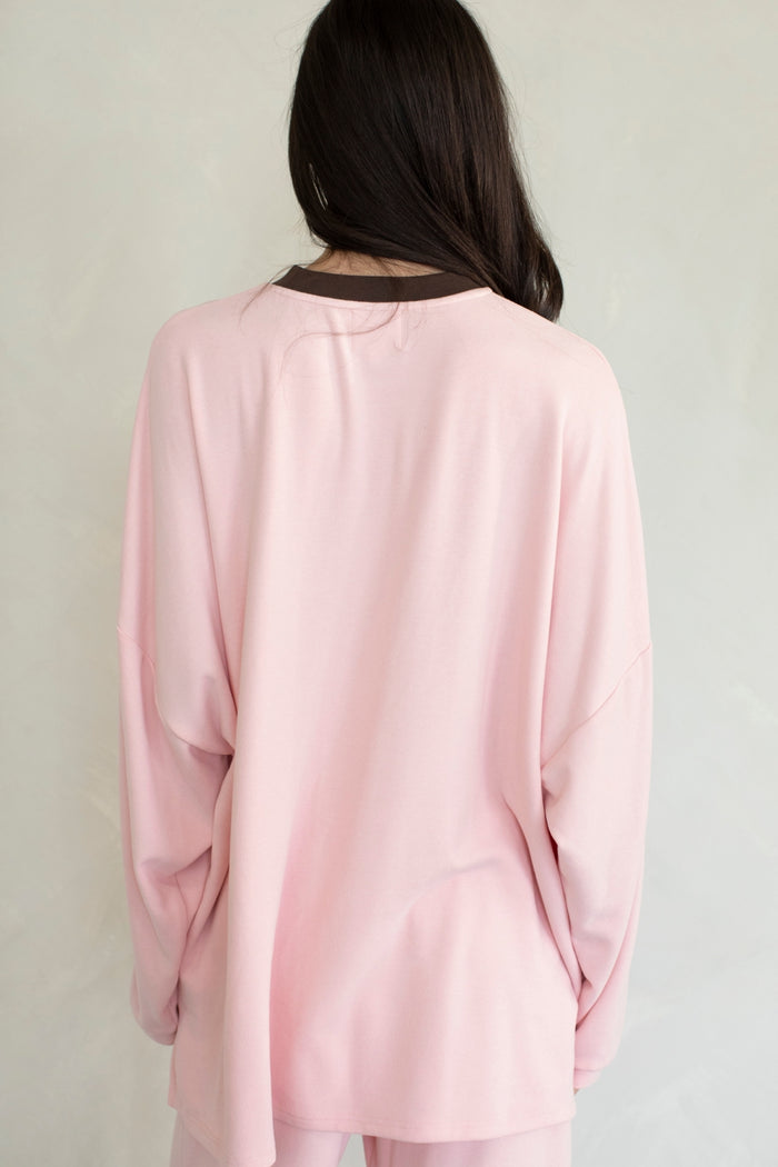 Sophie Brushed Crewneck - Pink