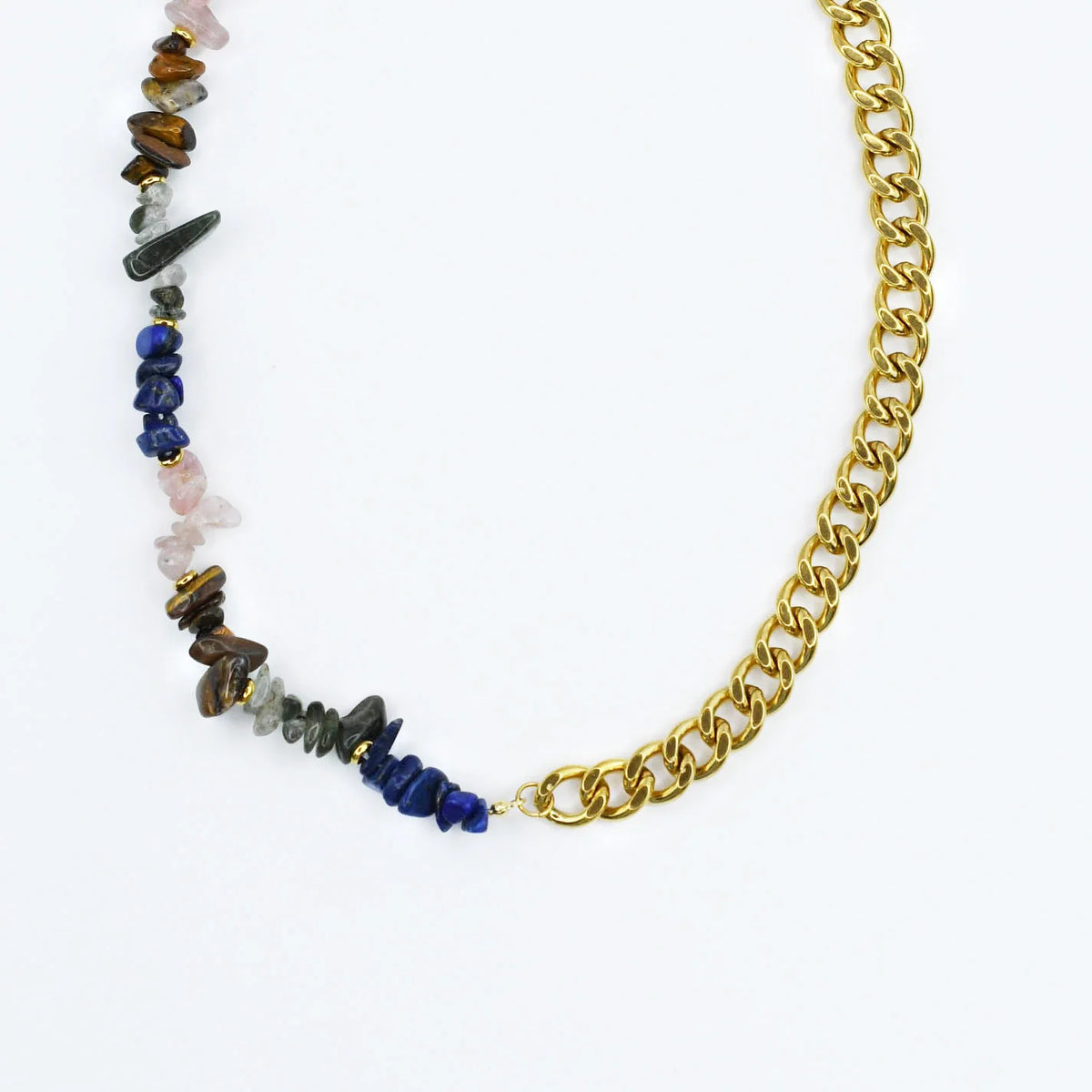 Blue Stone Chain Necklace