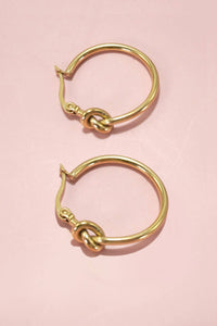 18K Gold Knot Hoop Earrings