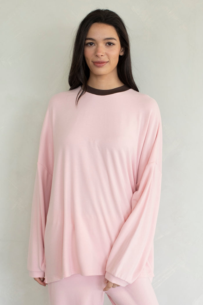 Sophie Brushed Crewneck - Pink