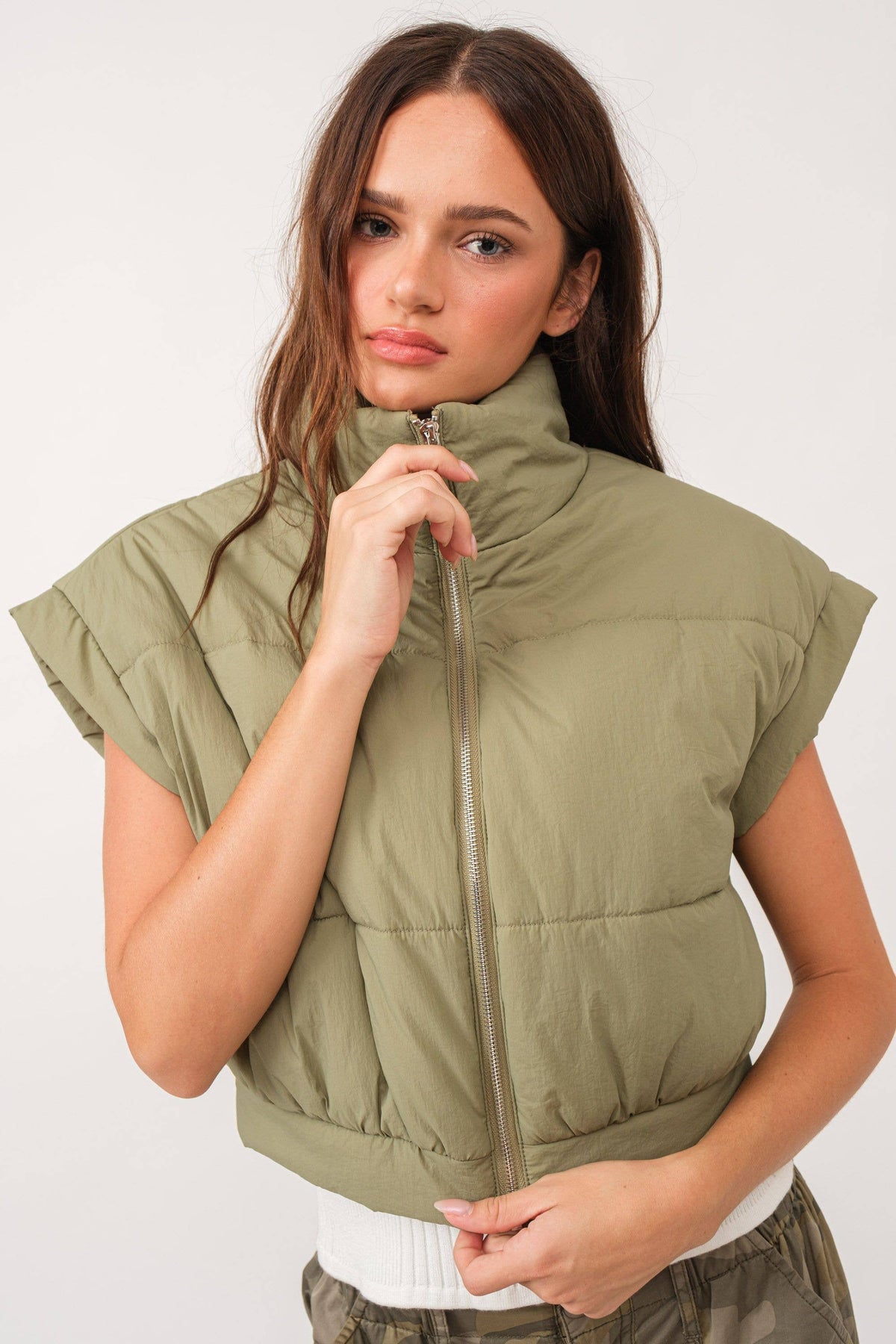 Stacey Cropped Puffer Vest