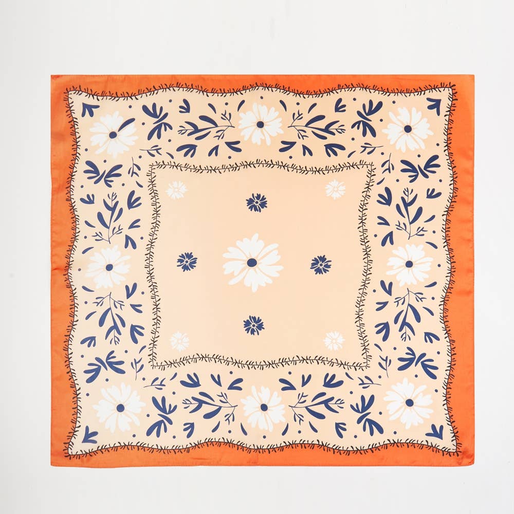 Flower Pattern Bandana Scarf