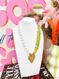 Meadow Pearl Heart Statement Combo Necklace