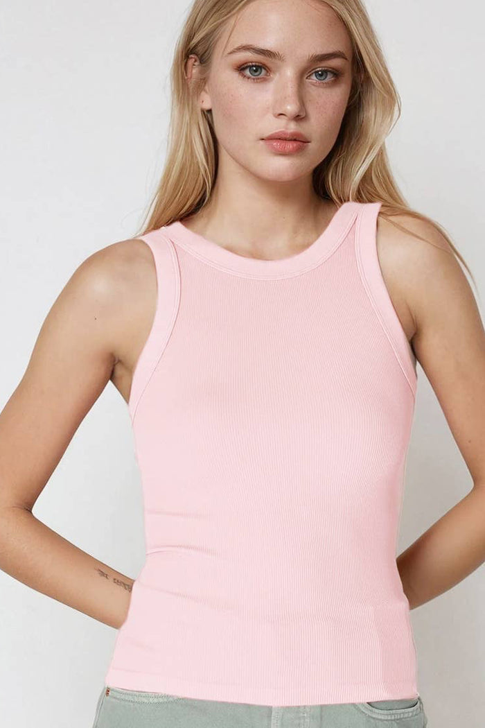 Solid Reversible Ribbed Tank Top