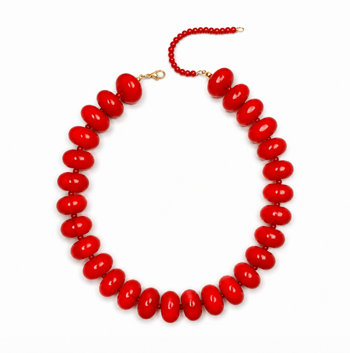 Bead Statement Necklace | Red