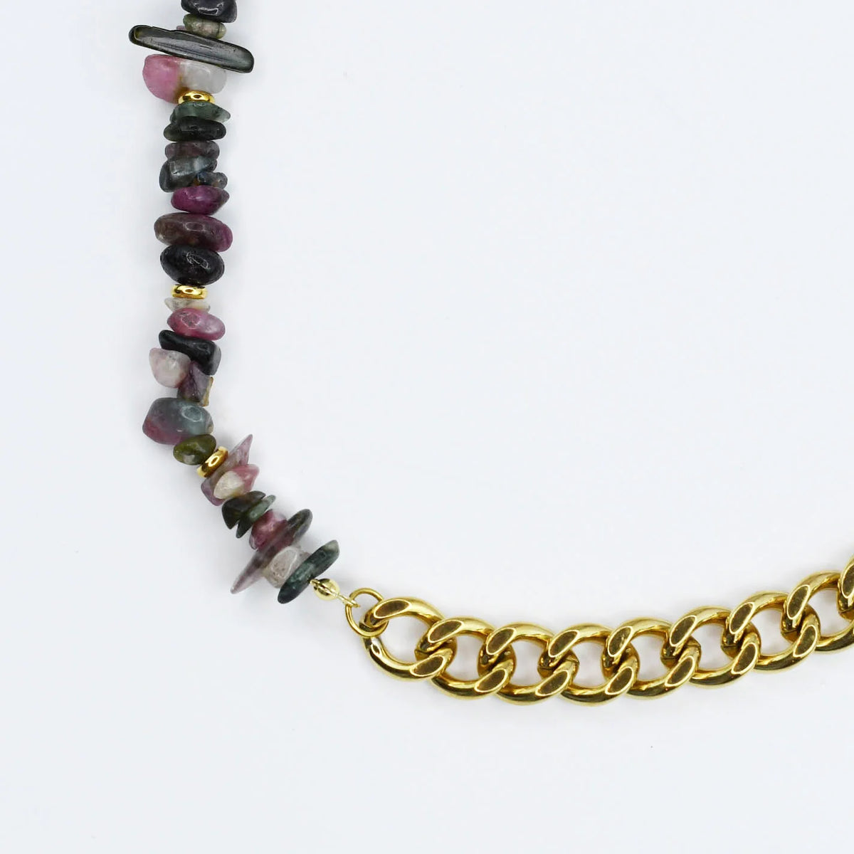 Mauve Stone Chain Necklace