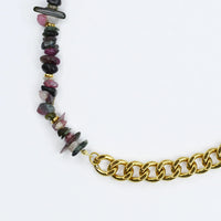 Mauve Stone Chain Necklace