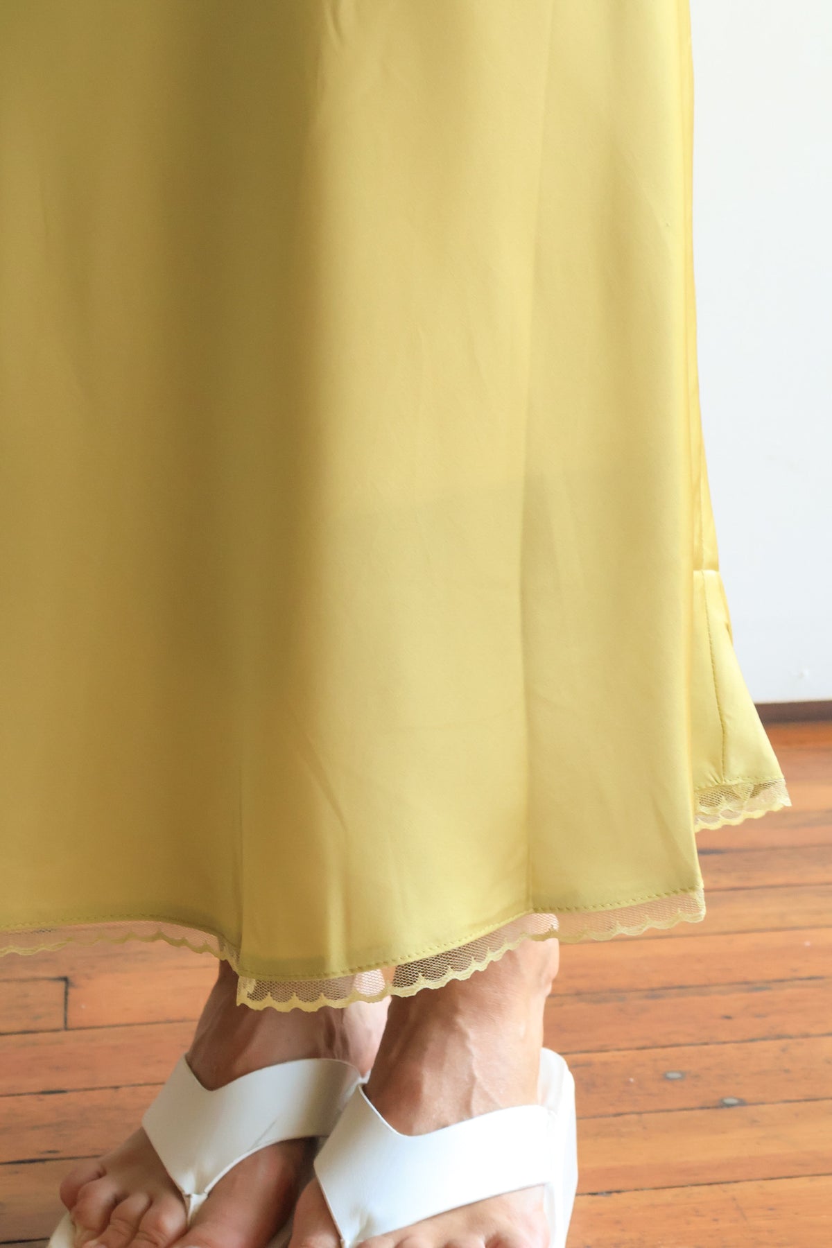 Zena Chartreuse Midi Skirt