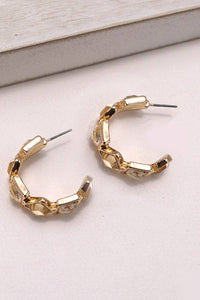 Multi Stone Hoop Earrings