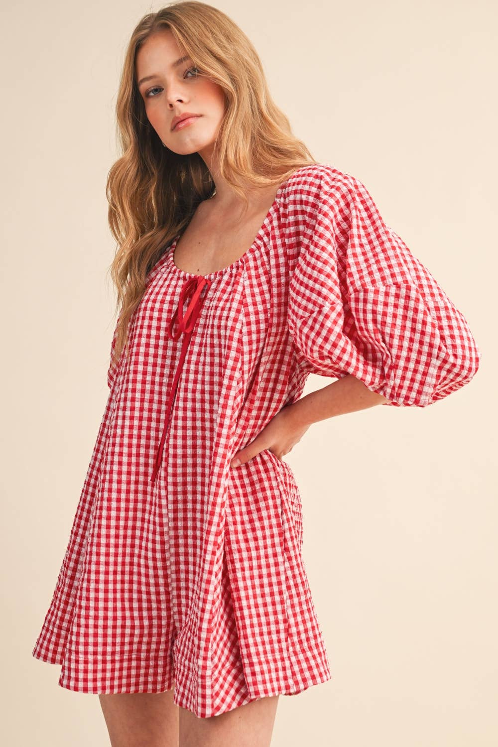 Hattie Gingham Romper