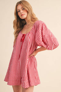 Hattie Gingham Romper