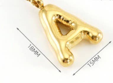 18K Gold Bubble Initial Necklace