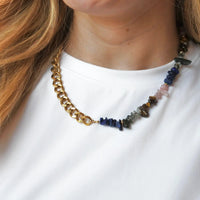 Blue Stone Chain Necklace