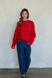 Piper Pullover Sweater - Red