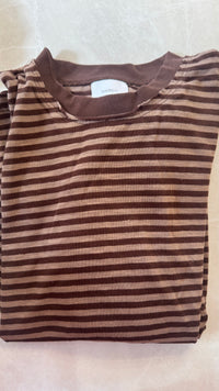 Amanda Stripe Tee | Brown