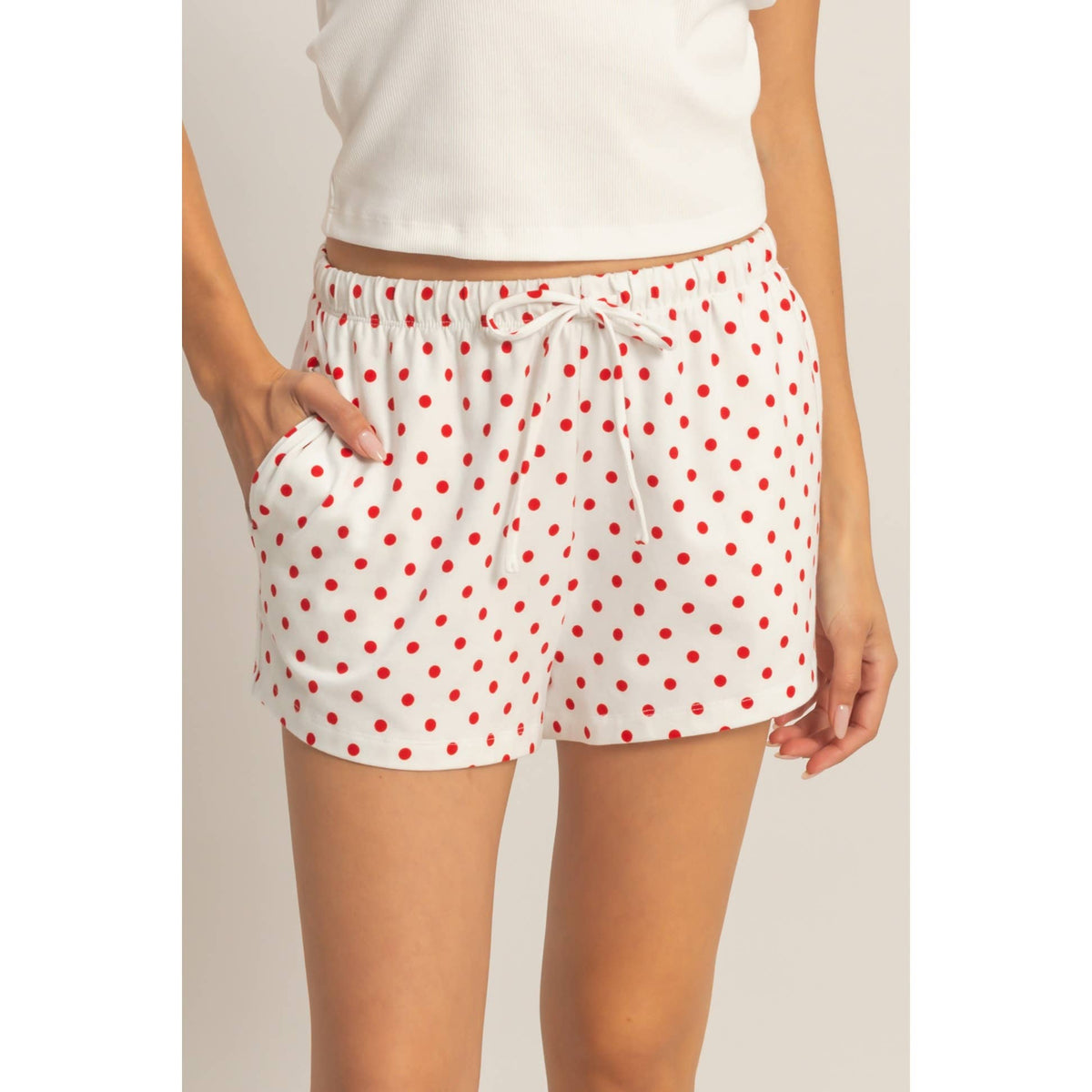 Vinny Polka Dot Drawstring Shorts