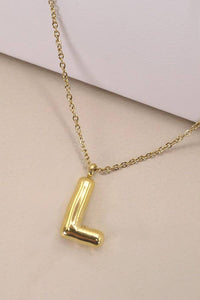 18K Gold Bubble Initial Necklace