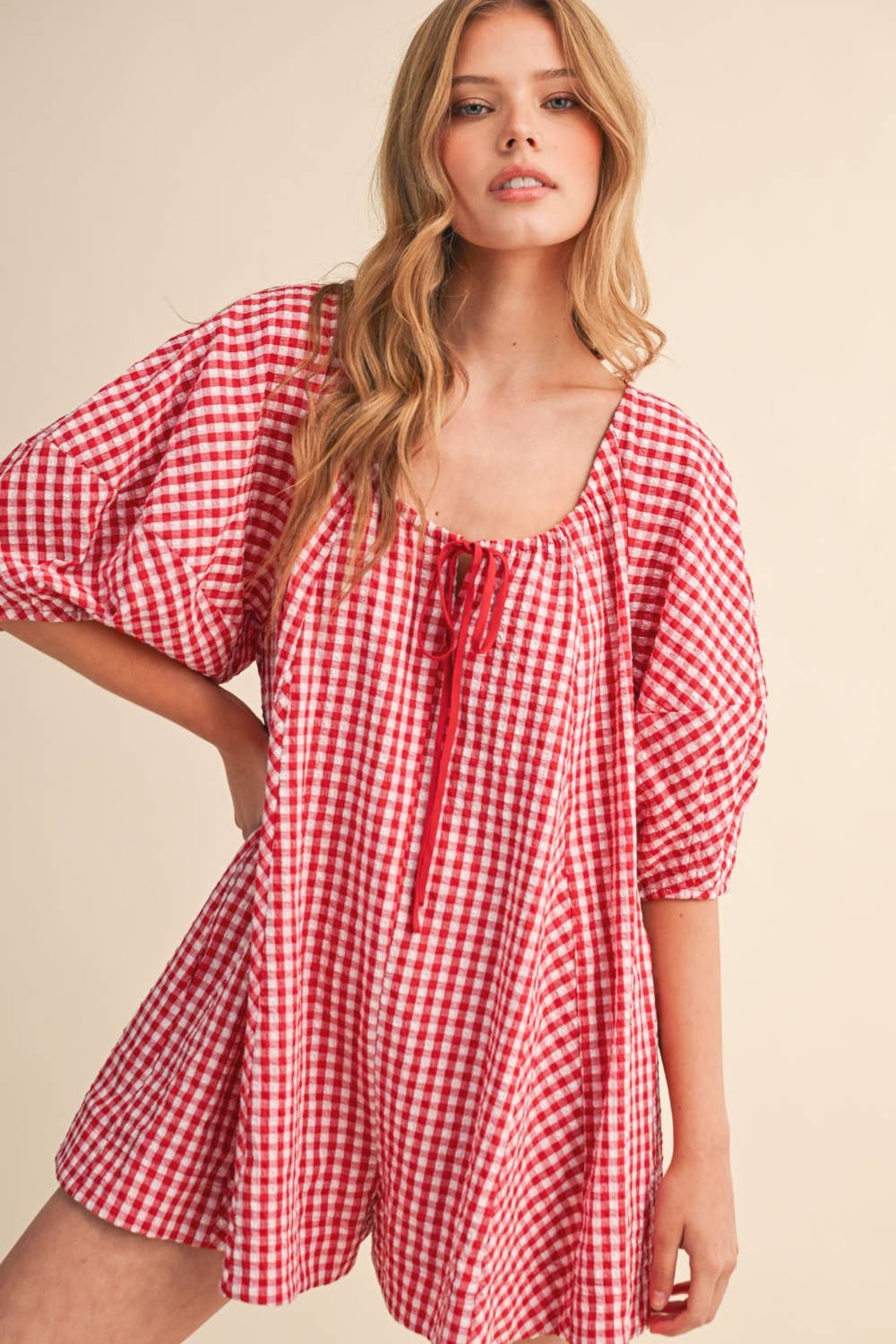 Hattie Gingham Romper