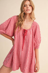 Hattie Gingham Romper