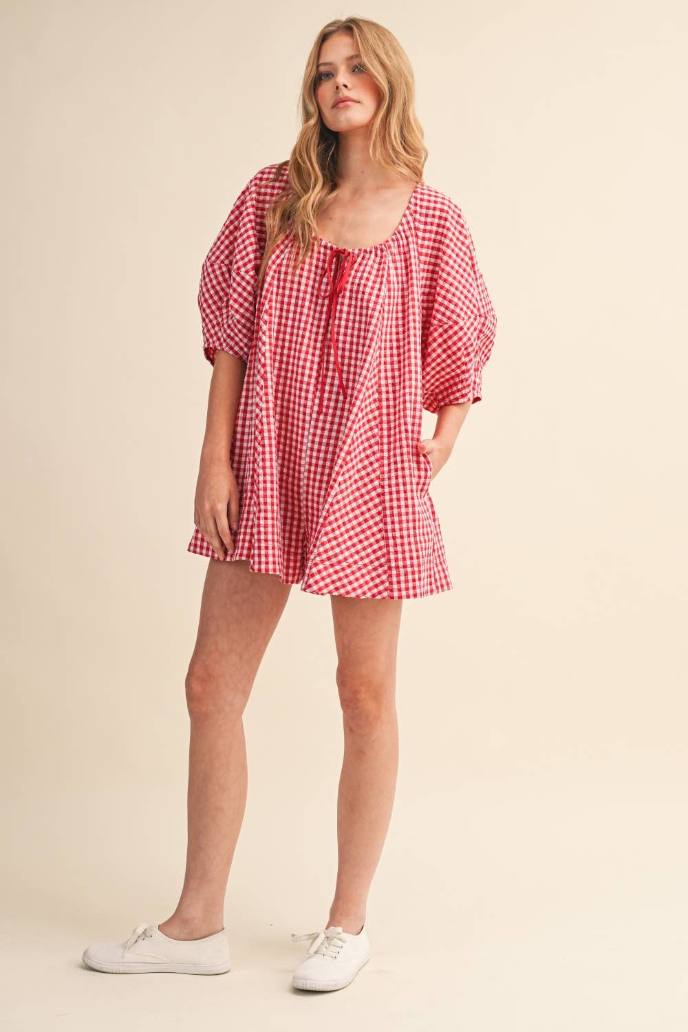 Hattie Gingham Romper