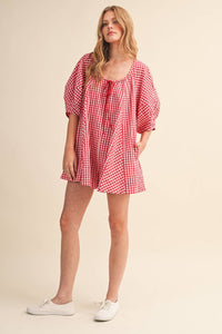 Hattie Gingham Romper