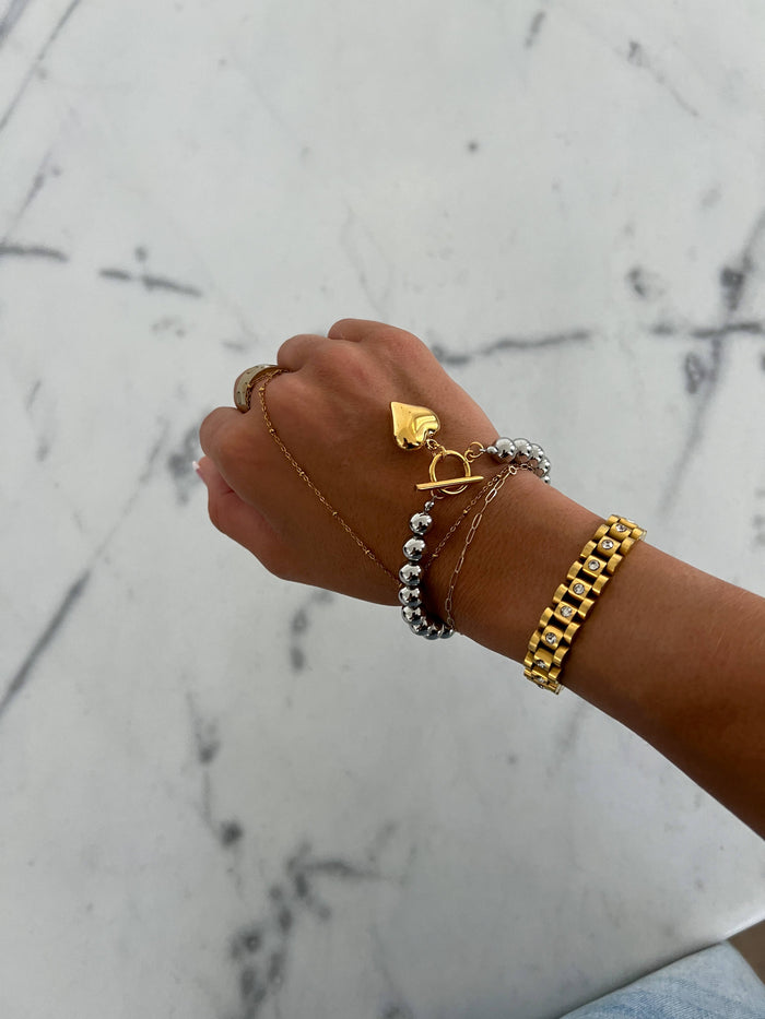 Silver + Gold Bracelet