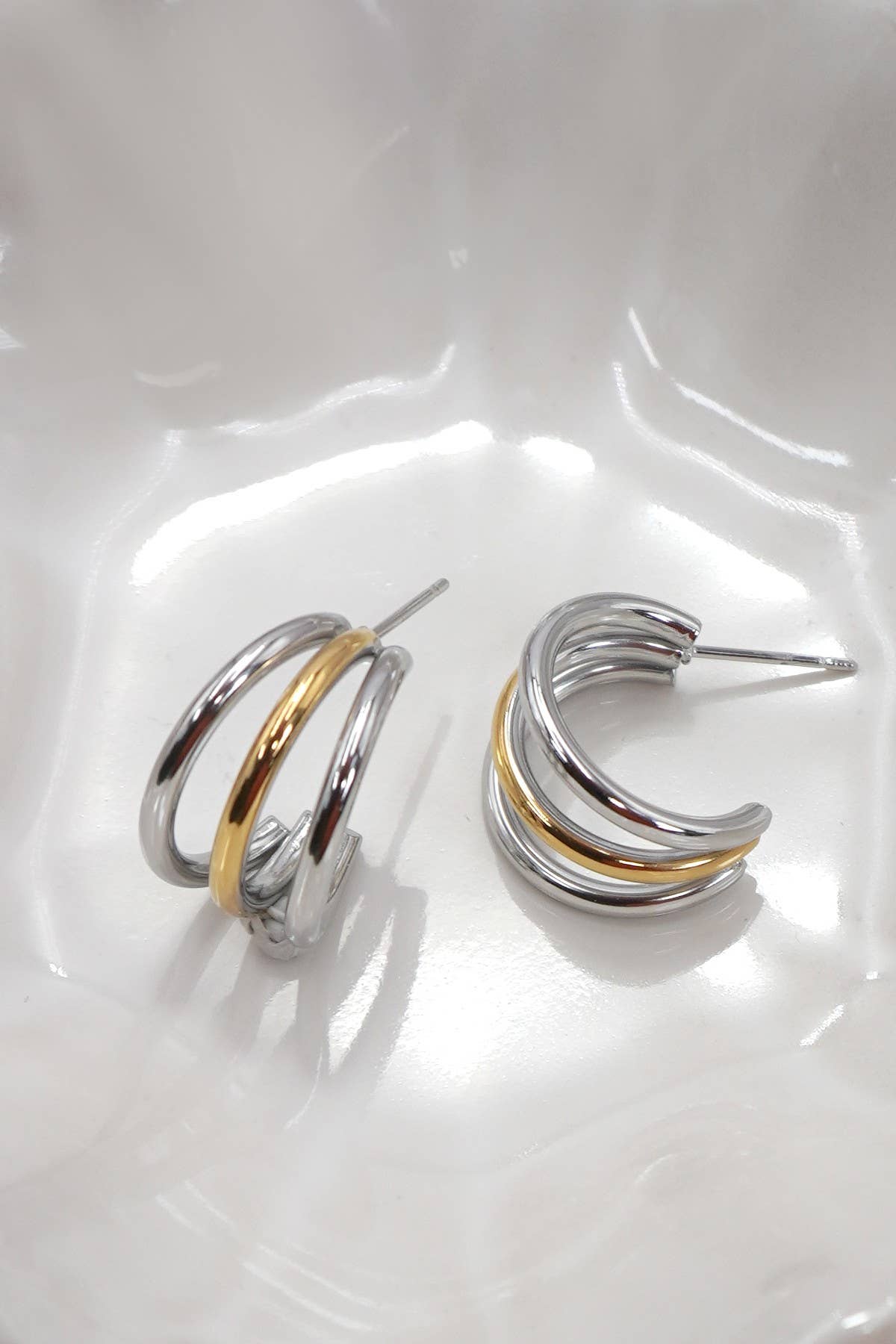 Miranda Two Tone Hoops