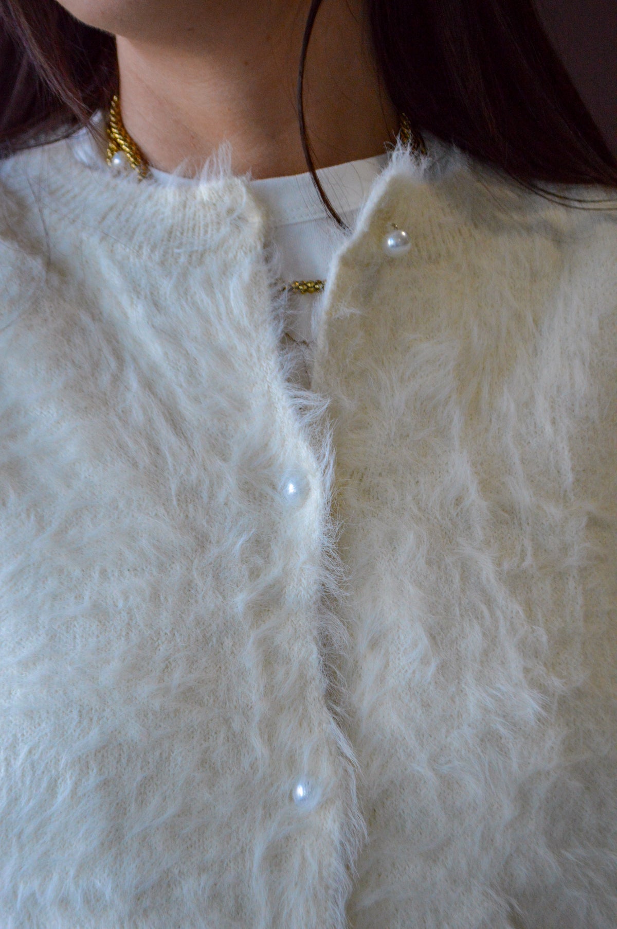 Elise Pearl Button Top