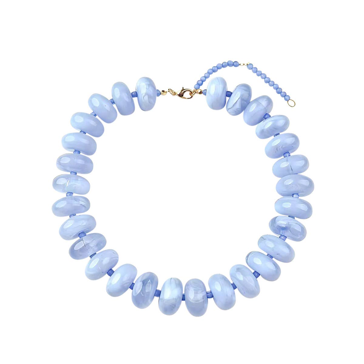 Bead Chunky Necklace | Light Blue