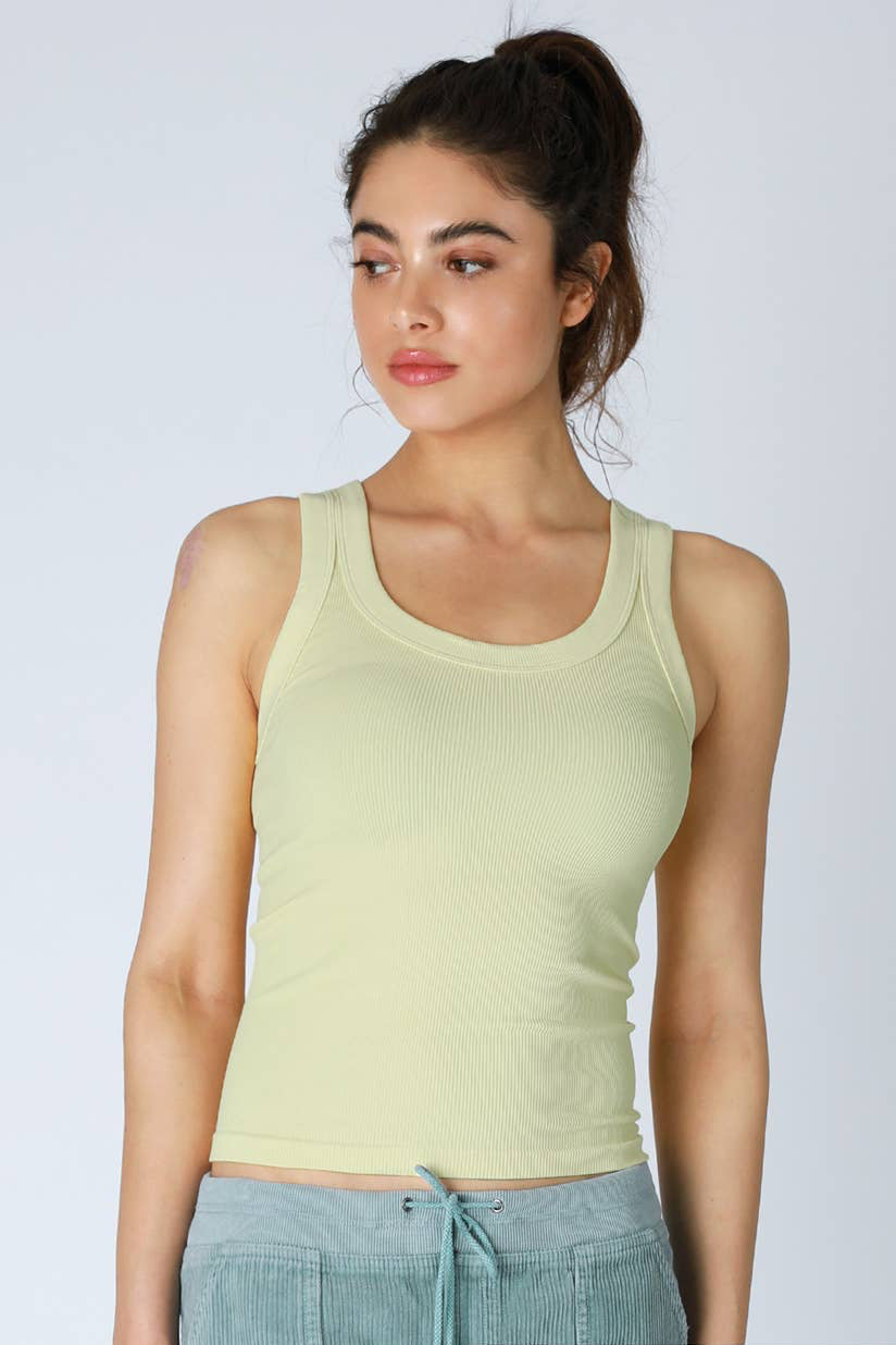 Solid Reversible Ribbed Tank Top