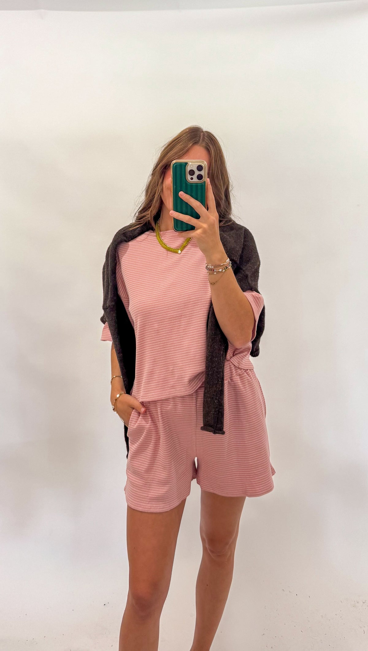 Olivia Pink Striped Set