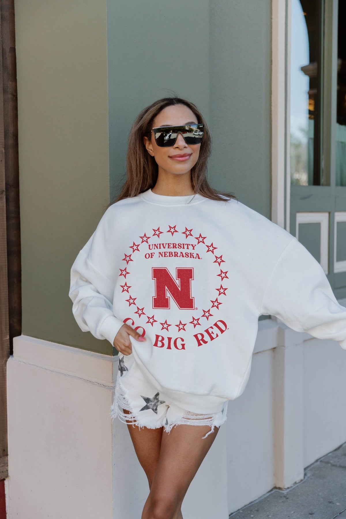 NE white crewneck