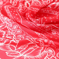 Red Paisley Print Silk Scarf