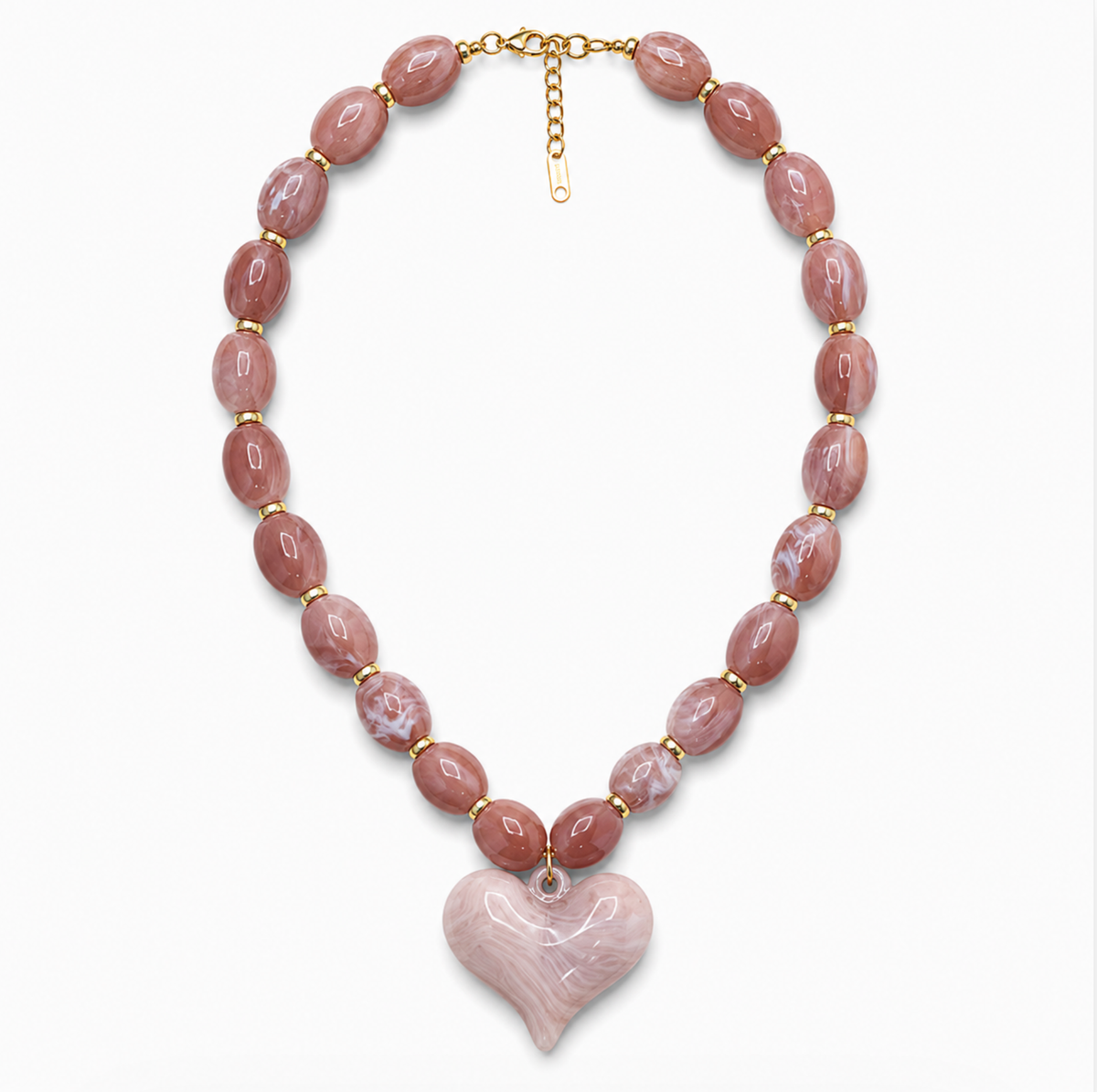 Amalfi Pink Heart Necklace