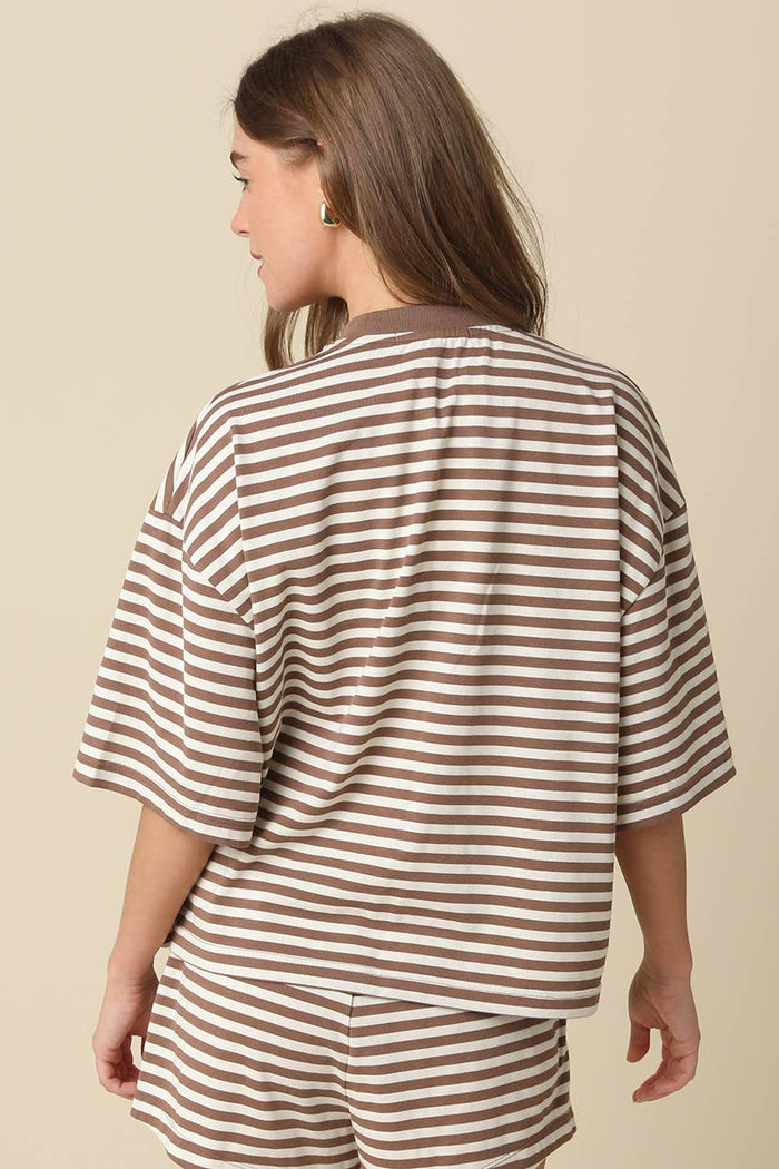 Lena Striped Relaxed-Fit Top