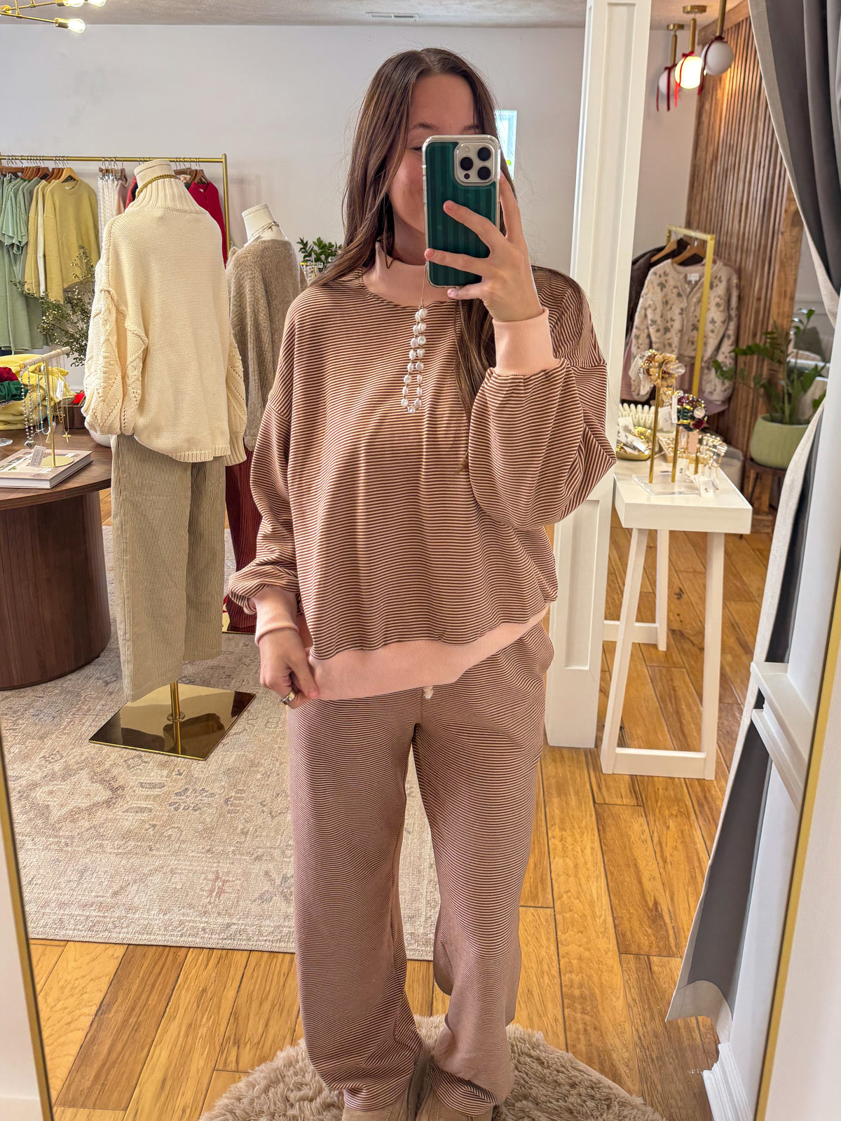 Millie Stipe Mockneck