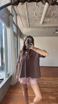 Amanda Stripe Tee | Brown