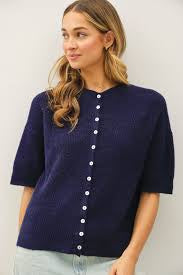 Rosie Cardigan Top | Navy