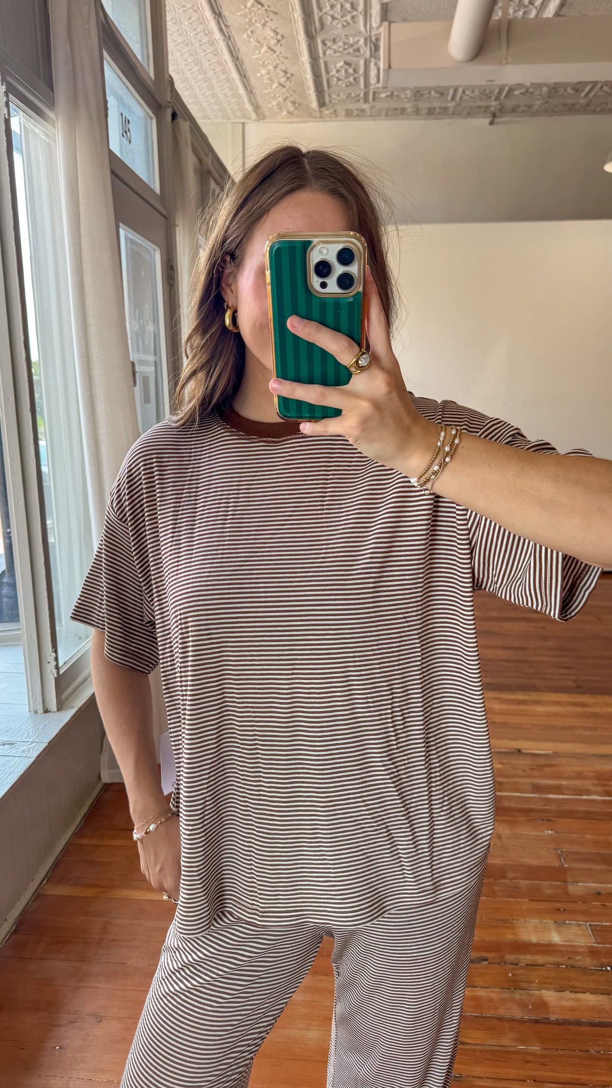 Sammy Stripe Top - Brown