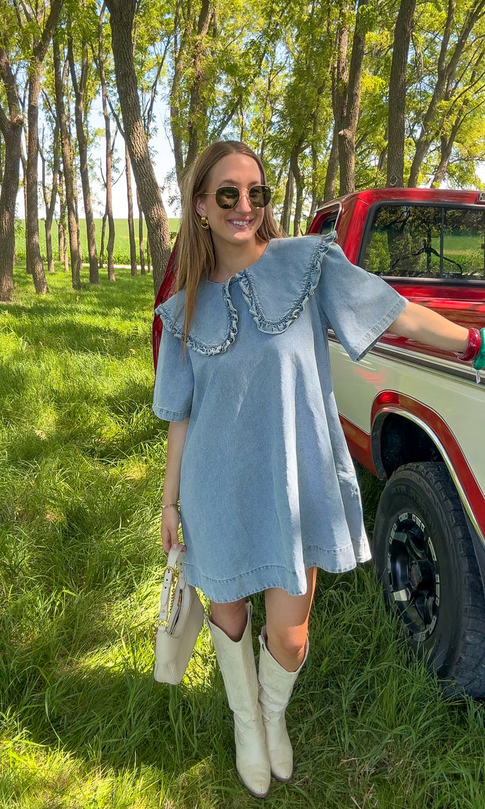 Oakley Collared Denim Dress Small