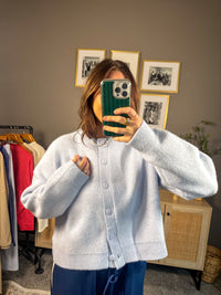 knit cardigan women’s boutique dusty blue