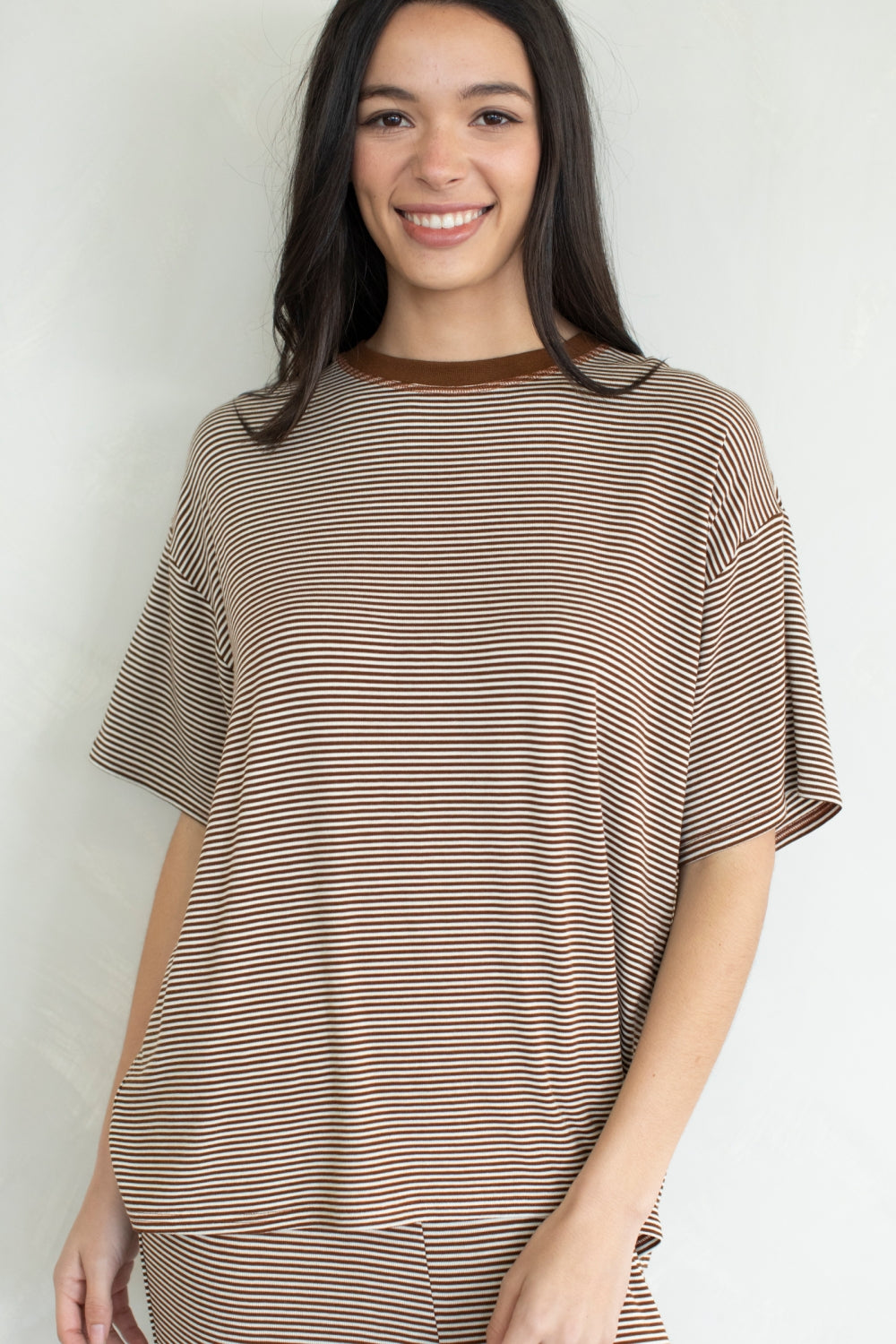 Sammy Stripe Top - Brown