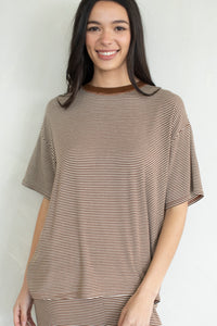 Sammy Stripe Top - Brown