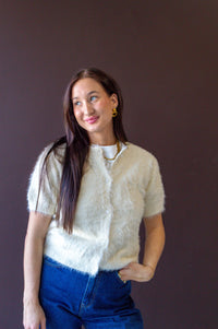 Elise Pearl Button Top