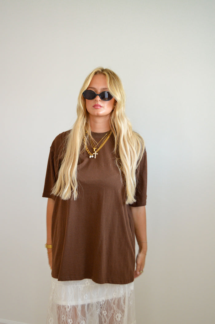 Elevated brown oversized tshirt 