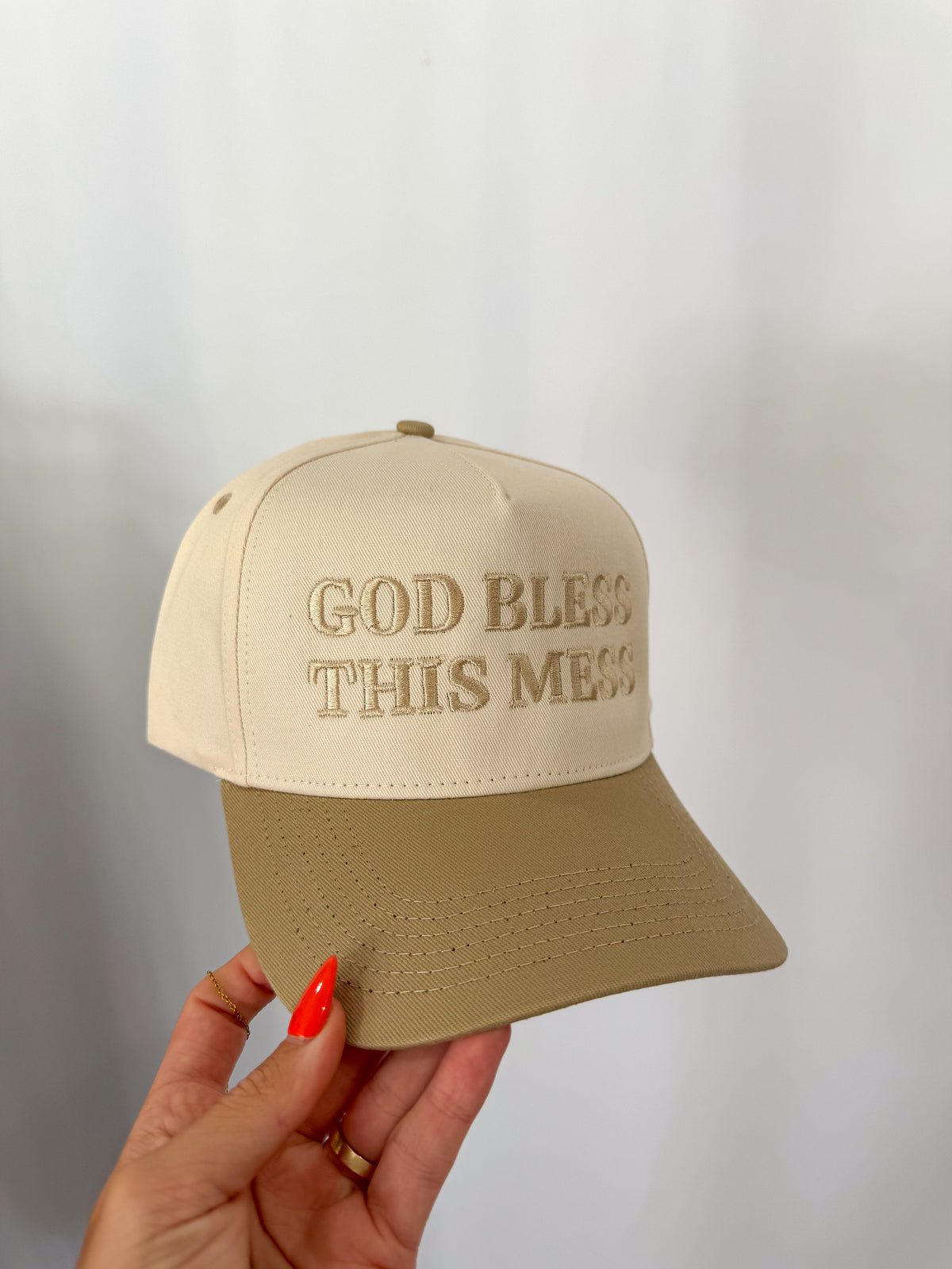 God Bless Trucker Hat - Tan